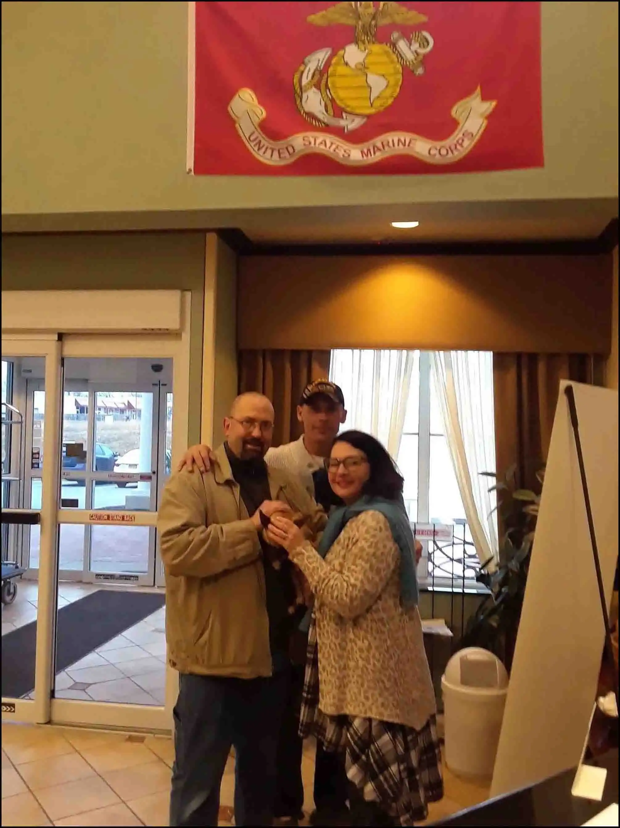 Veterans and Soldiers community representative author David Haave gives love to a Marine's family; Graduation 2017 -- David Haave